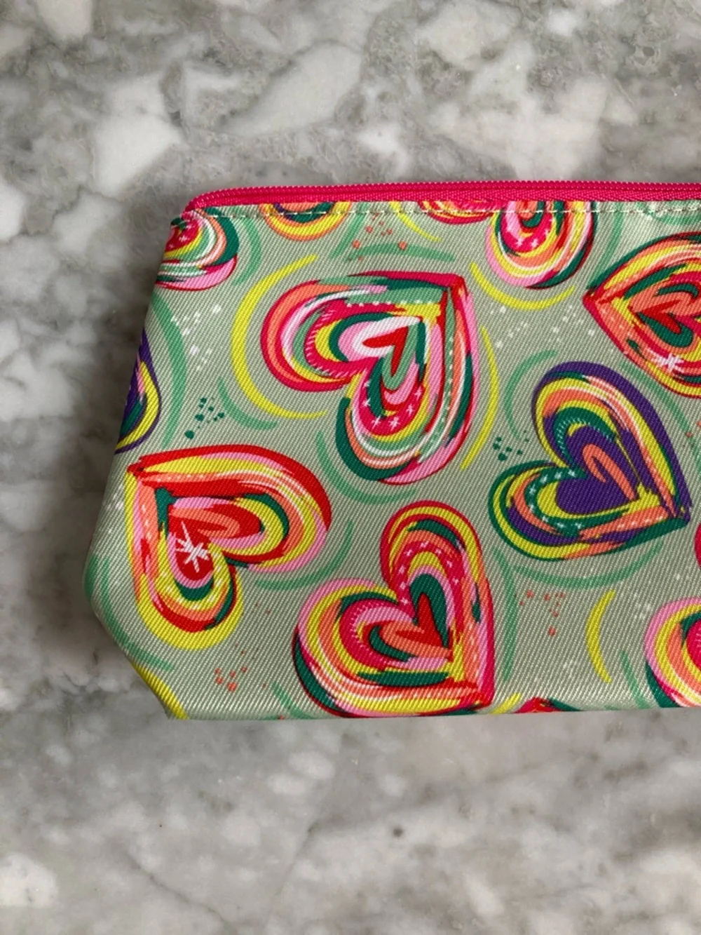 Clinique Heart Print Cosmetic Pouch